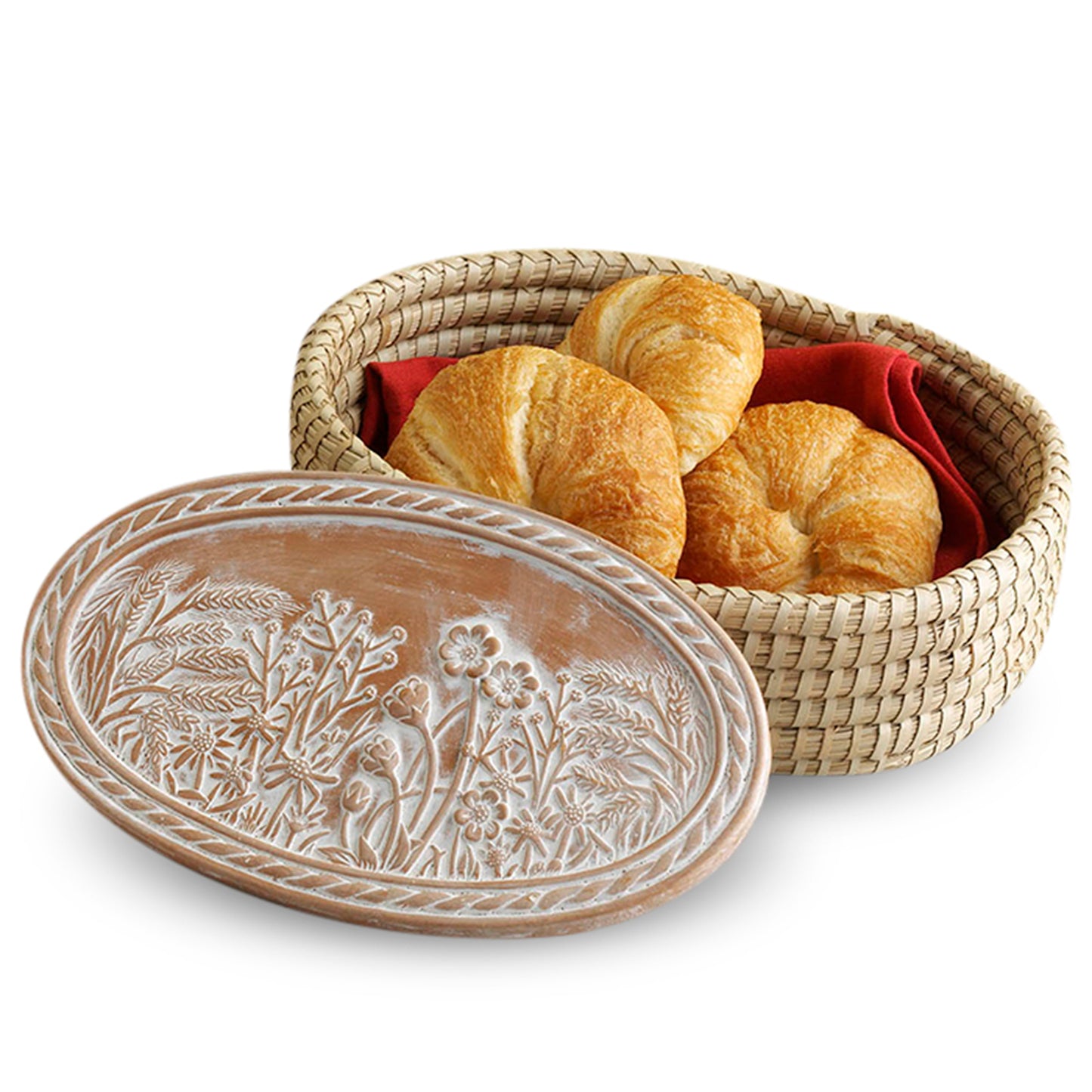 Artisan Handmade Bread Baskets With Stone Terracotta.